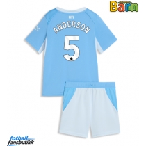 Manchester City Elliot Anderson #5 Hjemmedraktsett Barn 2026-27 Kortermet (+ Korte bukser)
